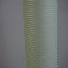 Load image into Gallery viewer, A close-up of a translucent ribbed plastic tube or column, showing a pale yellow-green color against a neutral gray background.