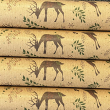 Load image into Gallery viewer, Festive Reindeer Kraft Wrapping Paper (3m roll)
