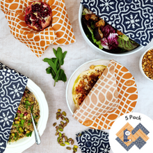 Load image into Gallery viewer, Vegan Wax Food Wraps- x5 Pack (Choice of Design)