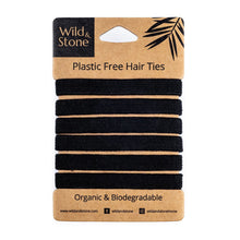 Load image into Gallery viewer, Plastic Free Hair Ties- 6 pack (multicoloured, natural, black or blonde)
