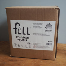Load image into Gallery viewer, Cardboard box with a label for dishwash powder on a wooden surface.
