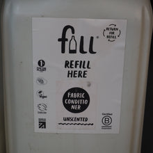 Load image into Gallery viewer, Large container of fabric conditioner with a 'full refill here' label on a dark background
