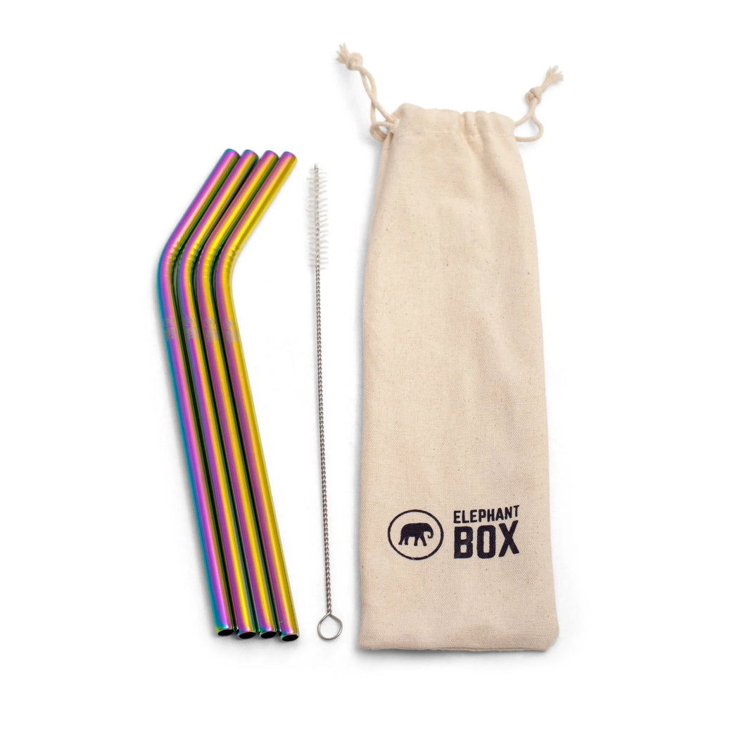 Rainbow Straws x4