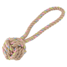 Load image into Gallery viewer, Hemp Ball on Rope Dog Toy
