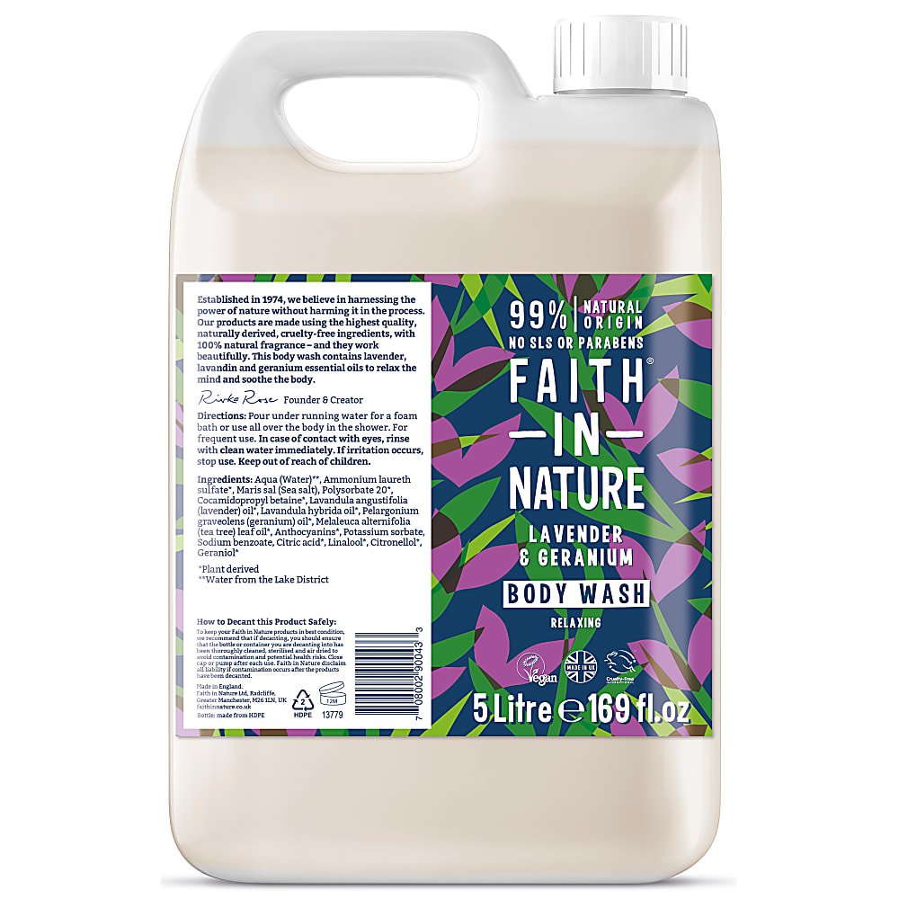 Lavender & Geranium Body Wash 5 litres