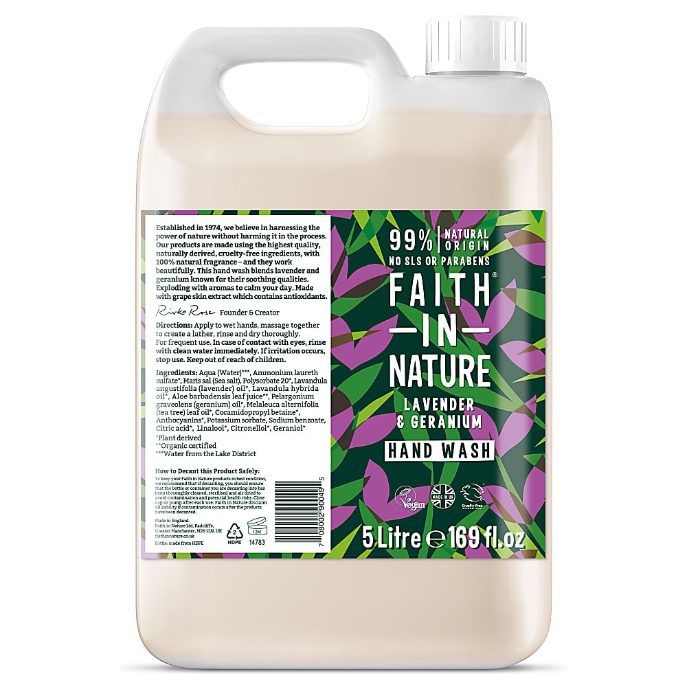 Lavender & Geranium Hand Wash 5 litres.